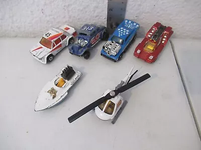 Lot 6 Vintage Matchbox Cars Superfast Helicopter Boat More • $18