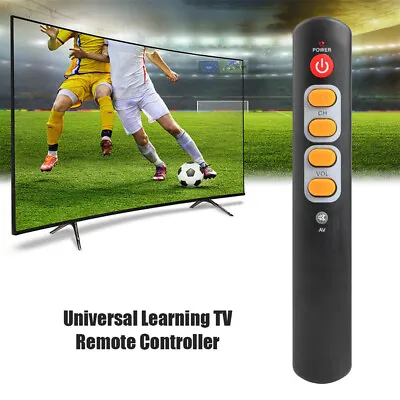 NEW Universal 6 Key Learning Remote Control Big Yellow Button Copy IR Remote • £3.63