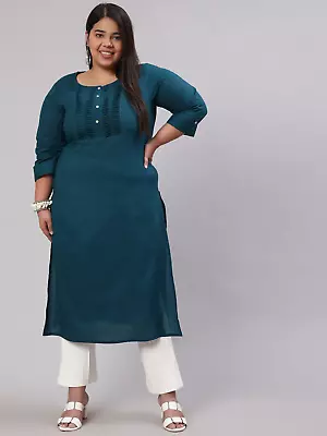$56.86 • Buy Women Plus Size Cotton Kurta Kurti Beautiful Stitched Top Suit Bollywood Dress
