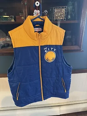 Golden State Warriors Retro Vintage The City Puffer Vest Jacket Mitchell & Ness  • $49