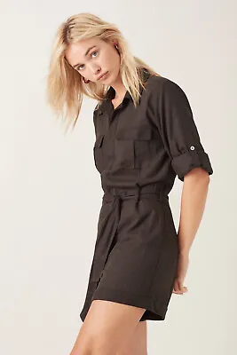 $49 • Buy TIGERLILY Designer TIGERLILY KARA BOILERSUIT Playsuit Linen Size 12, 14 RRP $249