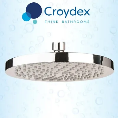 Croydex 8 Inch Round Rainfall Shower Head | Chrome Plated & Adjustable Angle • £5.95