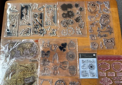 £10 • Buy Clear Stamps For Crafting Bundle 3, Themes Owls, Fairies, Travel, Floral
