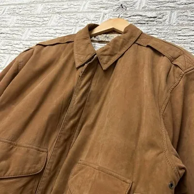 Vintage Luchano Suede Leather Bomber Jacket Size Small • $38.58