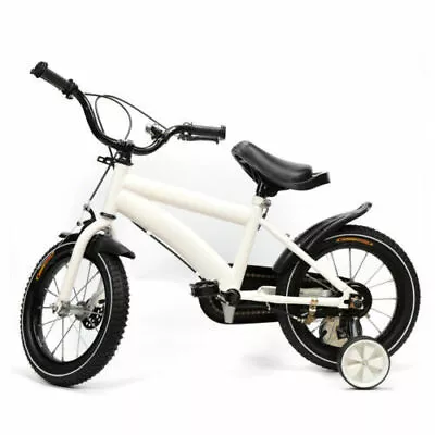 14  White Bike Boys & Girls Bicycle With Training Wheels For 3/4/5/6 Years Old • $84.99