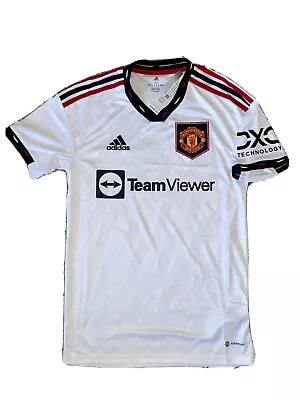 Adidas 2022-23 Manchester United Authentic On Field Away White Jersey New Sz Xs • $40