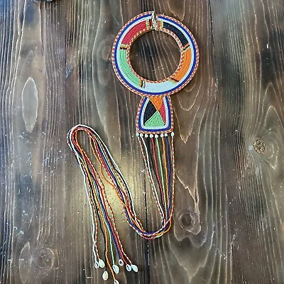 Handmade AFRICAN Maasai Necklace Tribal Afrocentric Jewelry Colorful Beaded • $45
