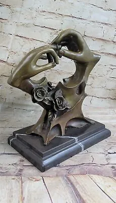 Genuine 100% Bronze Wedding Hands Sculpture Statue Lovers Engagement Sale • $244.65