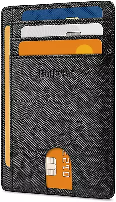 Buffway Slim Minimalist ID Holder RFID Blocking Leather Wallets For Men & Women  • $14.77