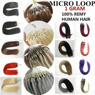 Micro Ring Beads Loop Link Remy Human Hair Extensions Double Drawn Balayage 1g/s • $26.36