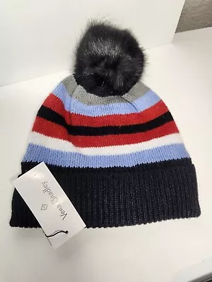 Vera Bradley Cozy Hat In Perfectly Plaid New Furry Pom Pom Warm Soft Ski Cap • $18.99