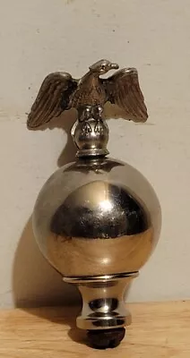 Early Vintage Chrome Eagle On Sphere Ball Globe Car Auto Hood Ornament • $175