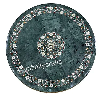 30 X 30 Inches Marble Entry Way Table Top Inlaid With Floral Design Coffee Table • $1184.90