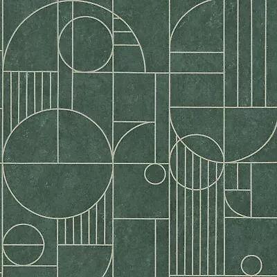 £22.78 • Buy Profhome 386993-GU Graphic Wallpaper Metallic Accents Green Gold Opal-Green 5.33 M2