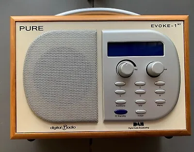 £20 • Buy Pure Evoke 1xt DAB Digital Radio Wooden Teak Case - NO Power Supply