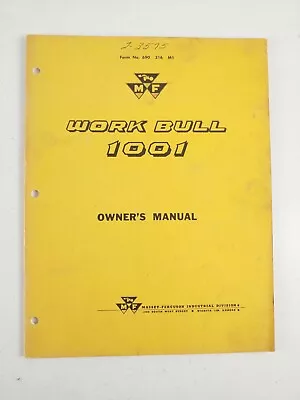 Massey Ferguson 1001 Tractor Work Bull Owners & Mainatenance Manual VERY GOOD • $25.90