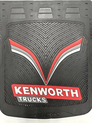 $89.99 • Buy Semi Truck Kenworth 24x24 Black Mudflap With Red Logo Pair