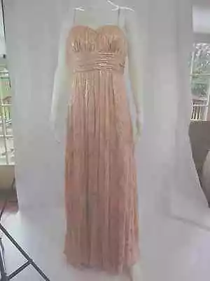 $475 AIDAN MATTOX Metallic Gold Paisley Grecian Flowy Gown/Dress 10 Worn 1X • $119