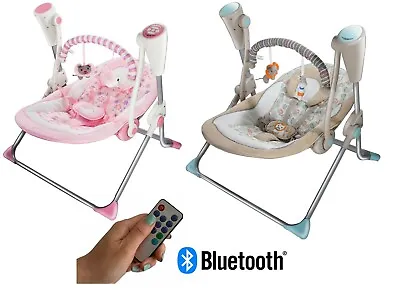 Electrical Baby Swing Chair Seat Recliner Bouncer Insect Net Remote Bluetooth  • £63.99