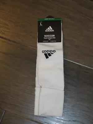 Adidas Soccer Team Speed Pro Otc White Socks Size Large  New • $15.16