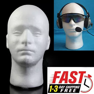 $10.53 • Buy Male Men Styrofoam Mannequin Head Model Hat Glasses Wig Manikin Scarf Display US