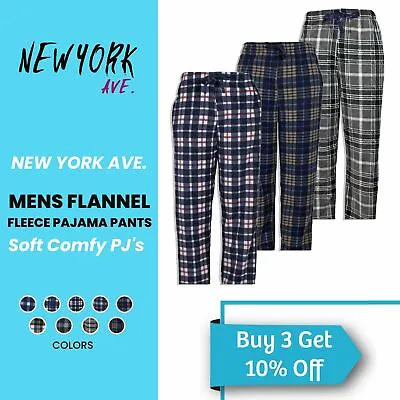 Men's Pajama Lounge Pants Microfleece Plaid Soft Plush With Pockets Comfy Bottom • $11.95