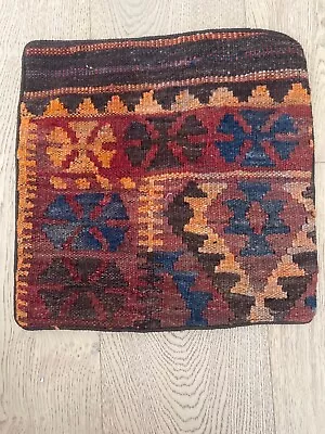 17x17 Kilim Cushion Cover Vintage Throw Kilim Pillow Cover Handmade Pillow Cover • $25