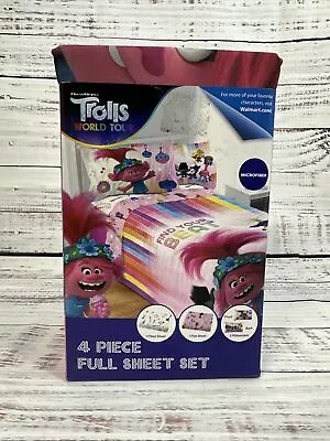 Trolls World Tour 4 Piece Kids Microfiber Full Bed Size Bedding Sheet Set New • $21.98