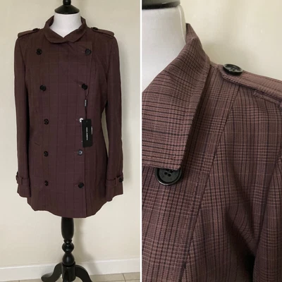 £49.99 • Buy BNWT☆DOLCE & GABANNA Mulberry Check Trench Jacket Quilted Lining Sz 48 UK 16☆