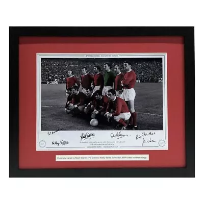 Manchester United 1968 Picture Signed By 6 Players Crerand Stiles Gregg • £129.99