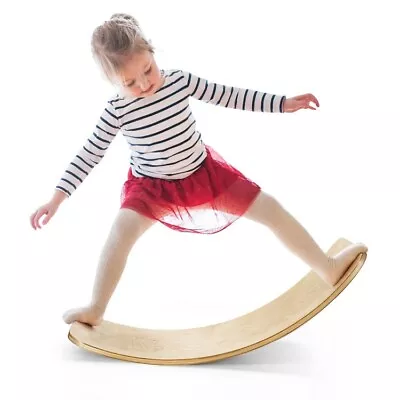 Kids Adult Rocker Board Wooden Wobble Toddler Balance Board Toys Support 660LBS • $64.97