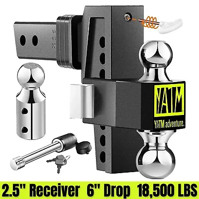 Adjustable Trailer Hitch 2.5 Inch Receiver 6 Inch Adjustable Drop Hitch 18500LBS • $170.99