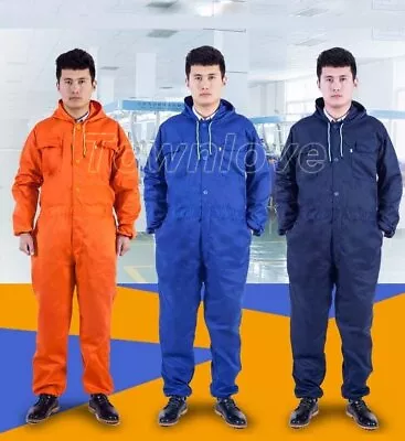 Workwear Coveralls Tuff Work Jumpsuit Hooded Overalls Mechanic Protective Pants • $57.24