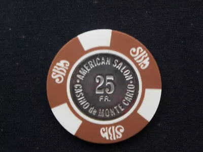 1980s Old Rare CHIP 25 Francs MONACO CASINO MONTECARLO American Salon • $9.99