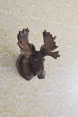 Dollhouse Miniature Small Moose Head Wall Trophy Mounted 1:12 Scale Reutter • $17.99