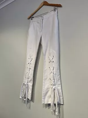 MANNING CARTELL White Lace Up Pants Size 4  • $100