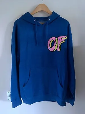 Odd Future OFWGKTA Blue OF Cross Donut Hoodie Medium M Rare Golf Wang Authentic • £89