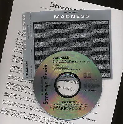 £19.99 • Buy Madness - Peel Sessions Uk Cd Single With Press Sheet - Suggs Ska Two 2 Tone