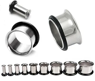 Steel Single Flare Flesh Tunnel Ear Stretcher Plug Stretching Kit Set Large Size • £3.12