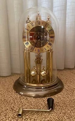 £258.48 • Buy Elgin E49 Rare Anniversary 400 Day Clock Glass Dome W/ Key Haller Germany 