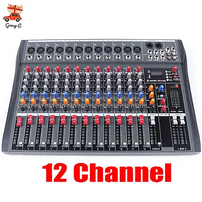 12 Channel Audio Mixer Bluetooth USB DJ Sound Mixing Console Amplifier Studio • $118