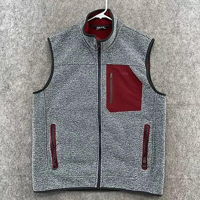 Orvis Vest Mens Large Gray Heather Full Zip Logo Outdoor Fleece Sweatshirt • $9.95