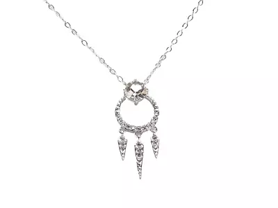 Nadri Gwen Crystal Rhodium Pendant Necklace Silvertone New! NWT • $46.99