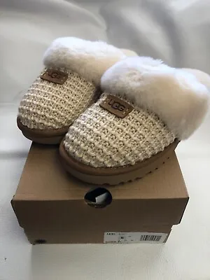 UGG Womens Cozy Slipper 1117659 CREAM AND CHARCOAL GREY • $105