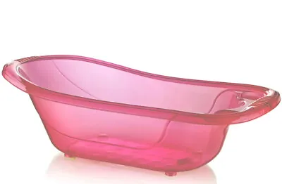 Large 50 Litre Aqua Pink Clear Transparent Baby Bath Tub • £19