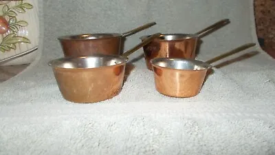 Vintage B & M DOURO Copper & Brass Handled Measuring Cup Set 8 6 4 & 2 Oz. • $40