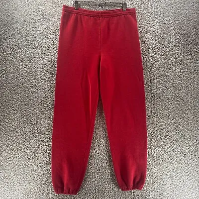 Vintage Jerzees Pants Mens Extra Large Red Sweatpants Made In USA Cotton Casual • $25