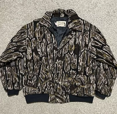 Vintage Cabelas Whitetail Camo Jacket Full Zip Bomber  Sz Large USA Made • $49.99