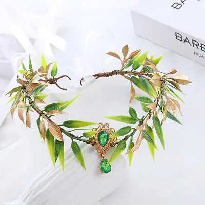 Fairy Leaf Rhinestone Headband Handmade Elf Princess Headpiece Forest WeddiPN • £6.41