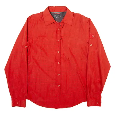 MAMMUT Mens Shirt Orange Check Long Sleeve S • £19.99